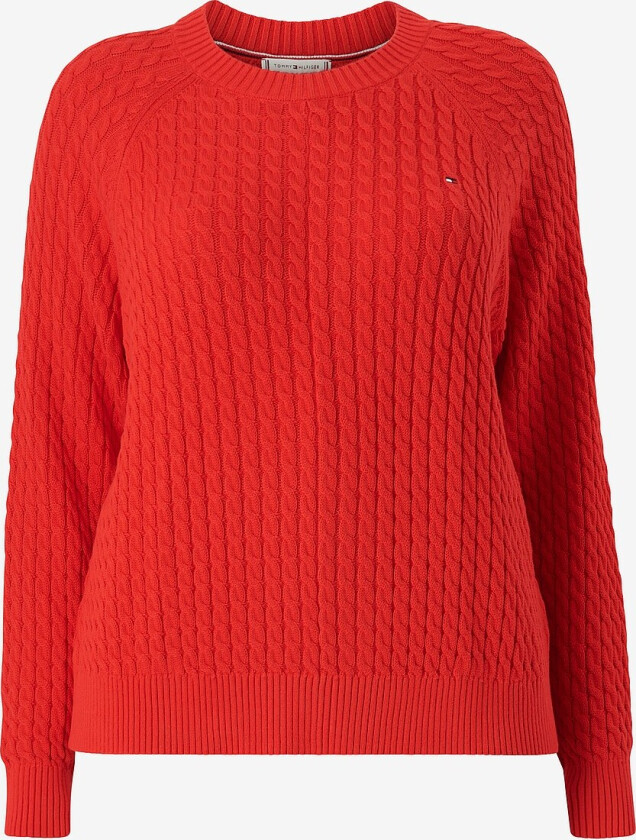 Genser Crv CO Mini Cable C-neck Sweater - Rød