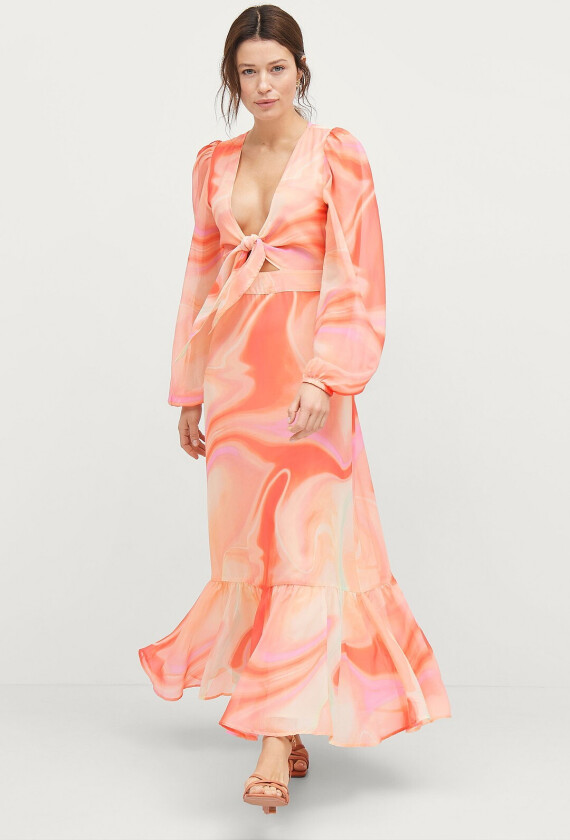Maxikjole Chiffon Party Maxi Dress - Flerfarget