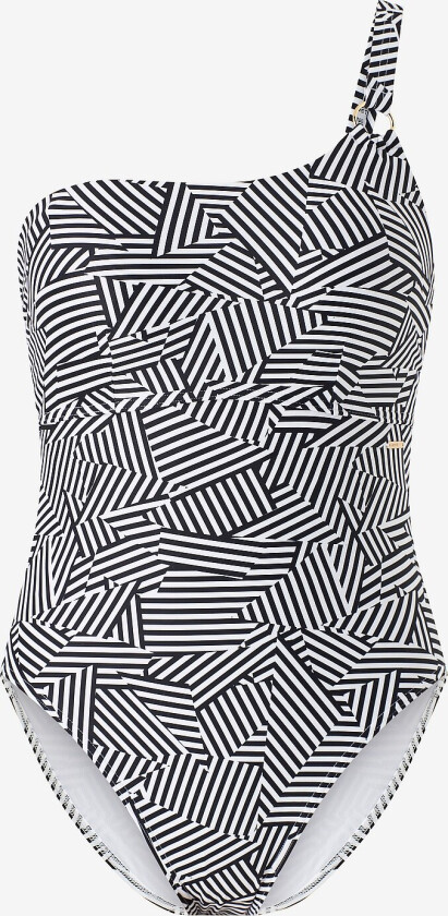 Badedrakt Shaping Printed Asymmetric 1 Piece - Svart