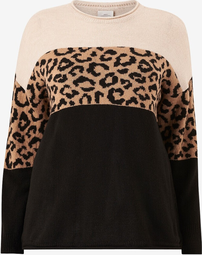 Genser carJade Animal LS O-neck Knt - Beige