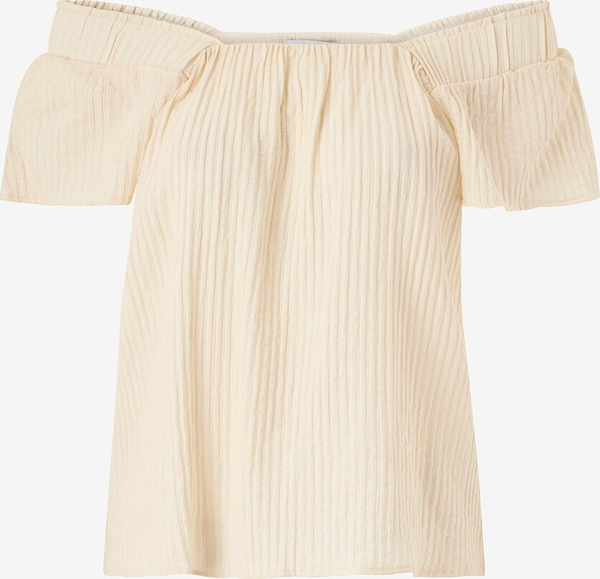 Topp viClara Square Neck S/S Top - Beige