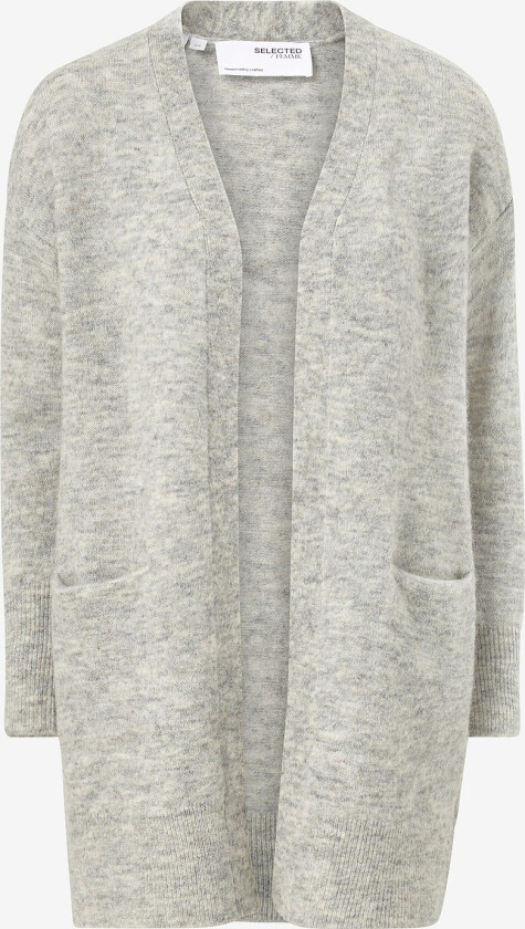Kardigan slfLulu New LS Knit Long Cardigan - Grå