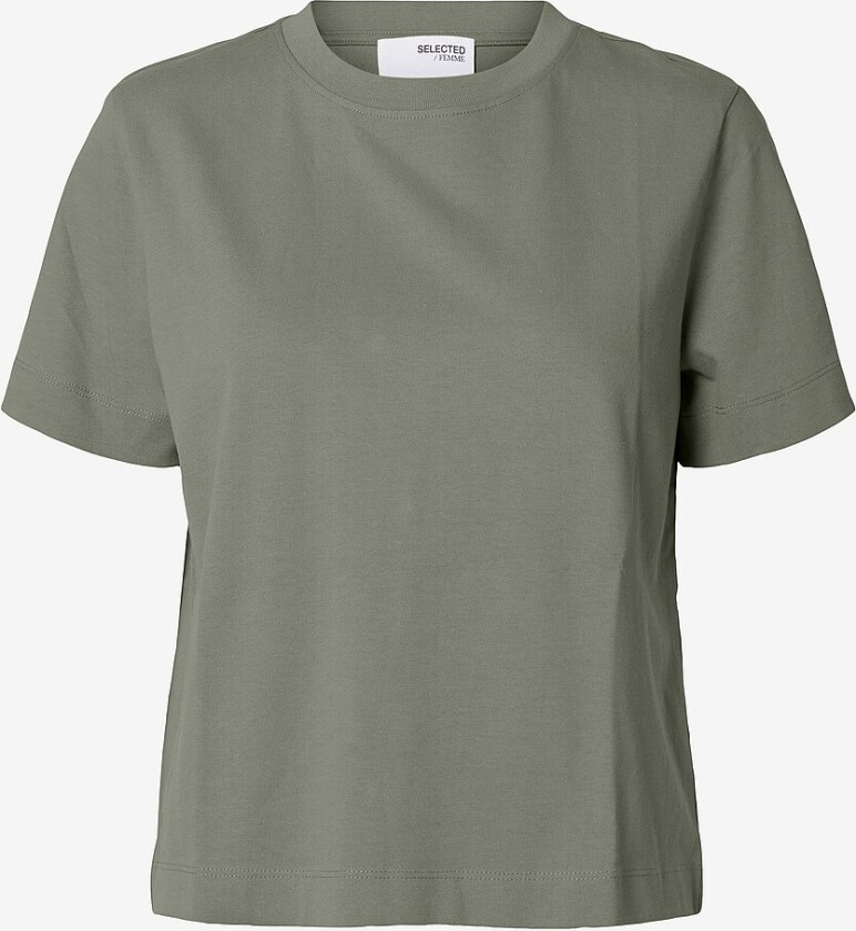 Topp slfEssential SS Boxy Tee - Grå