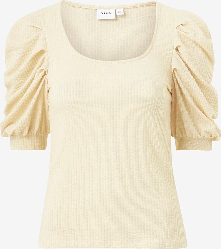 Topp viCorinaa U-neck S/S Tee - Beige