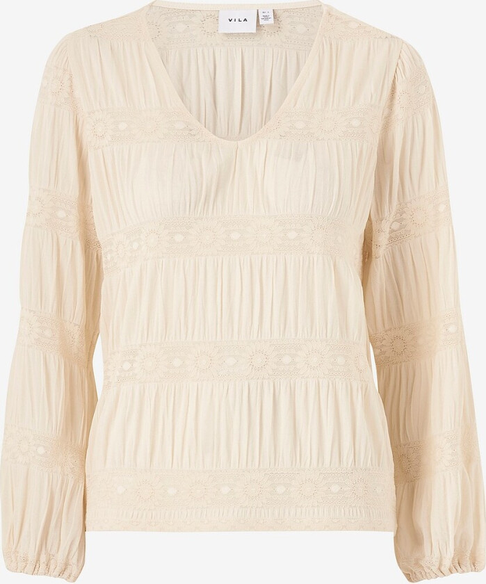 Topp viLea V-neck L/S Top - Beige