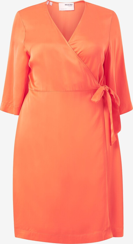 Omslagskjole slfFranziska 3/4 Short Satin Wrap - Orange