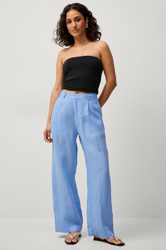 Bukser Denise Linen Trousers - Blå