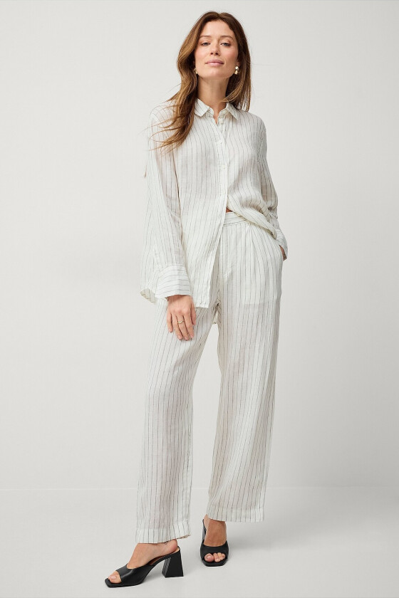 Bukser Denise Linen Trousers - Hvit