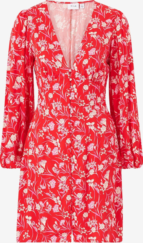 Kjole viMalin Corba L/S Short Dress - Rød