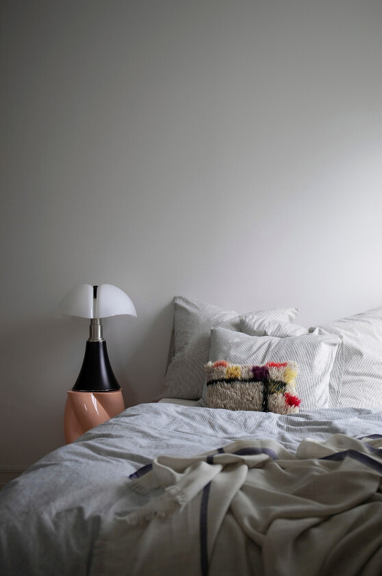 Sengesett Stripe No.1 tynn flanell - Hvit