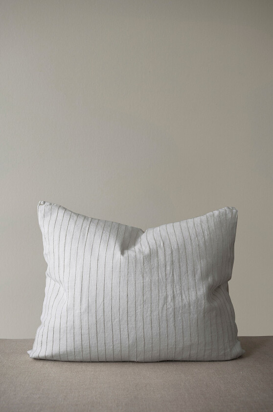 Putetrekk Stripe No .2, 100 % hamp - Hvit