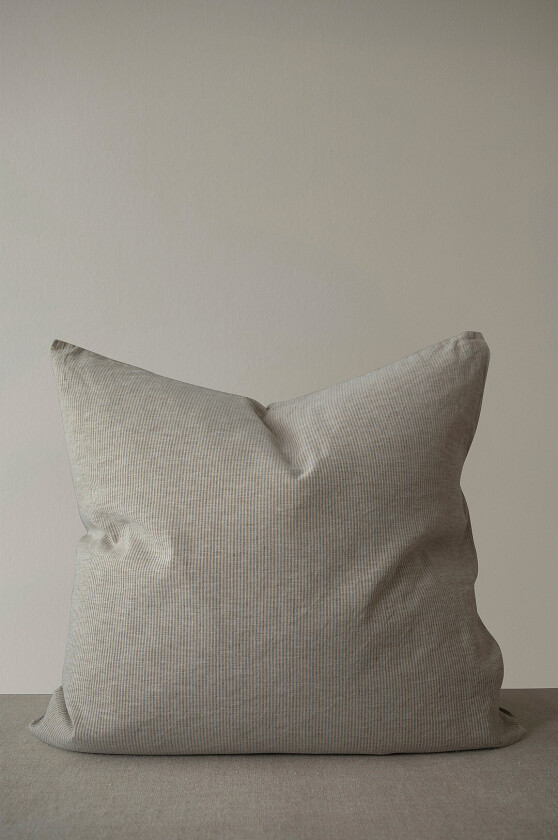 Putetrekk Stripe No 1, 65x65 cm hamp / bomull - Beige