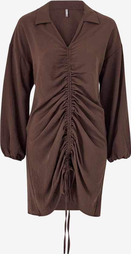 Kjole onlCasey MY LS Rouching Dress - Brun
