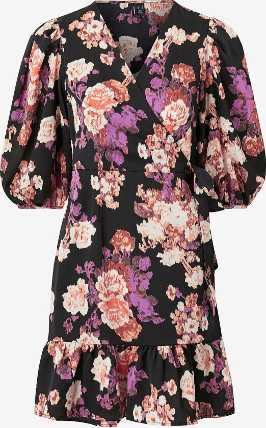 Omslagskjole vmBella 3/4 Wrap Dress - Svart