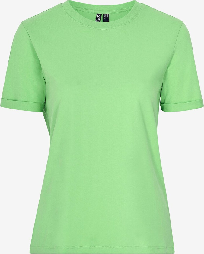 Topp pcRia SS Fold Up Solid Tee - Grønn