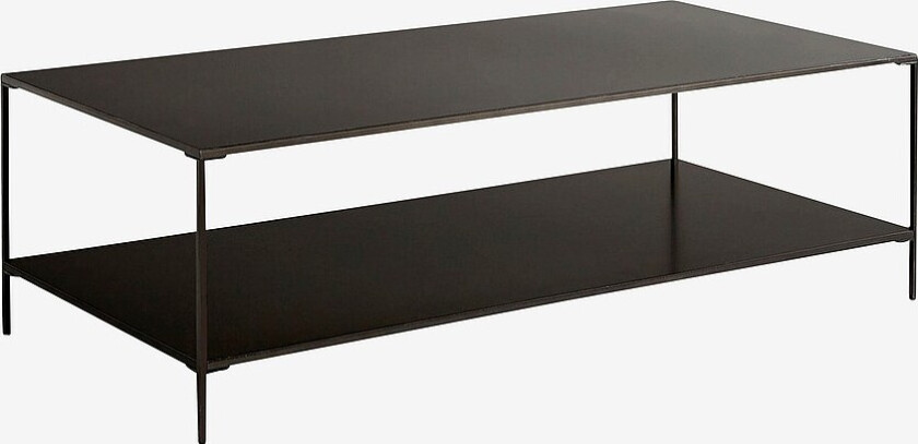 Lavt, rektangulært metallbord, Yram - Grå