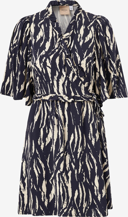 Omslagskjole viKyra 2/4 Volume Sleeve Wrap Dress - Svart