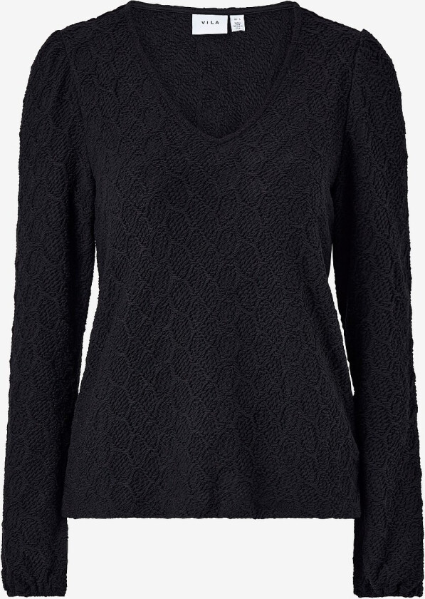 Topp viHanan V-neck L/S Top - Svart
