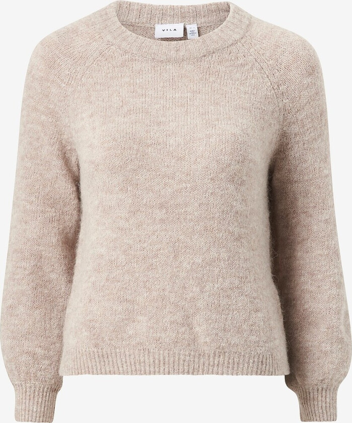 Genser viJamina O-neck L/S Knit Top - Beige