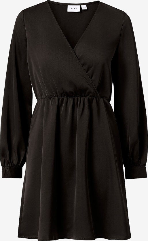 Kjole viEllette Wrap L/S Dress - Svart