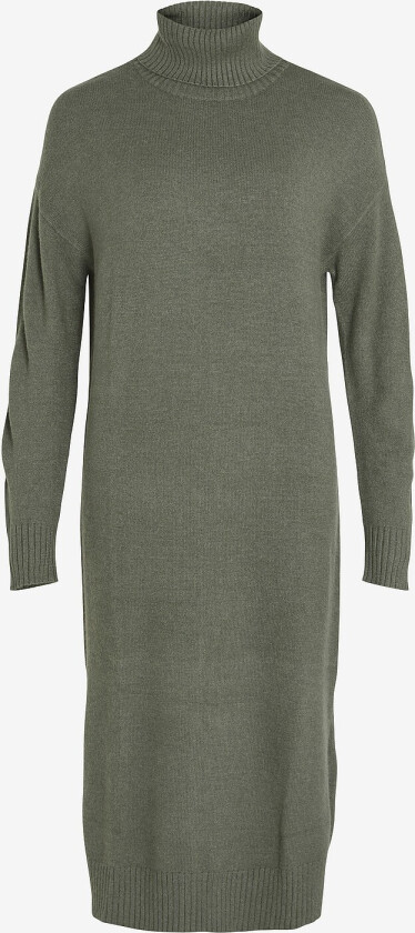 Kjole viRil Roll Neck L/S Midi Dress - Grå