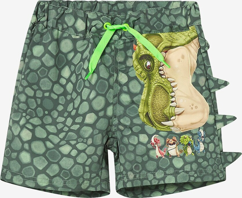 Badebukse nmmMad Gigantosaurus Long Swimshort - Grønn