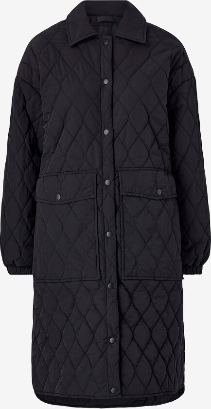 Kåpe slfMia Quilted Coat B - Svart