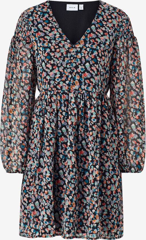 Kjole viFalia V-neck L/S Dress - Svart