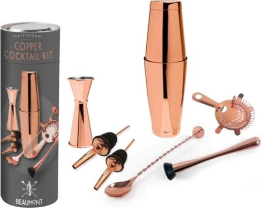 Cocktailshaker Sett Med 8 Deler - Kobber