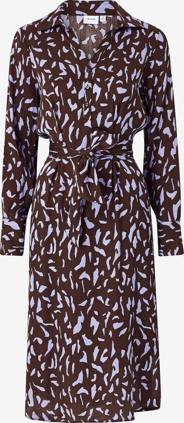 Kjole viCorba L/S Midt Calf Dress - Brun