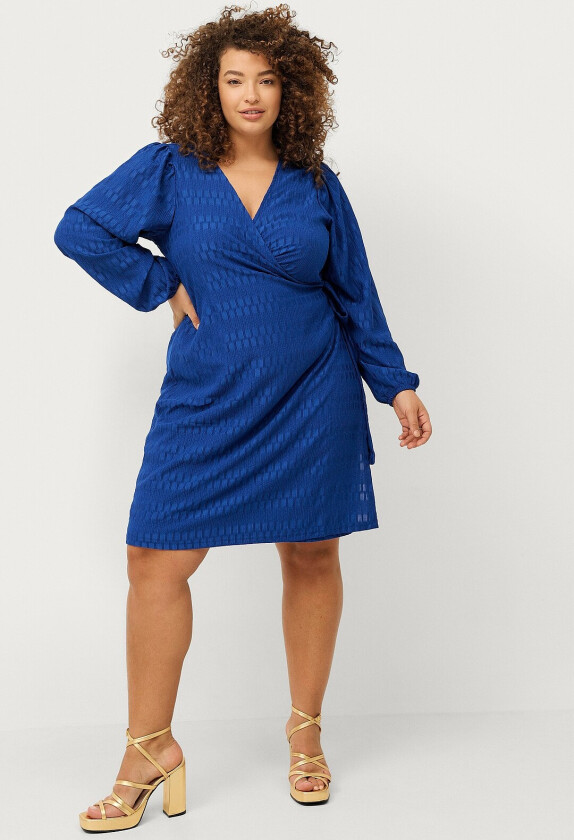 Omslagskjole xWill L/S Blk Wrap Dress - Blå