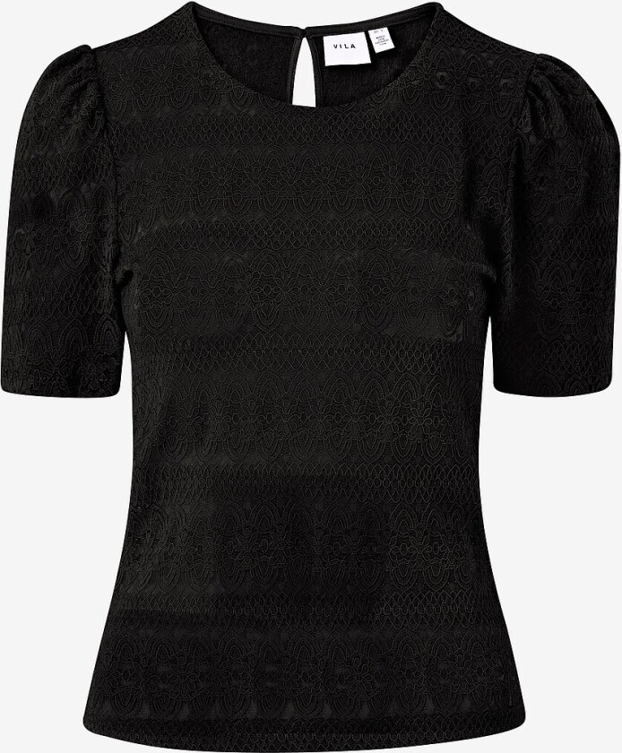 Blondetopp viChikka Puff O-neck S/S Top - Svart