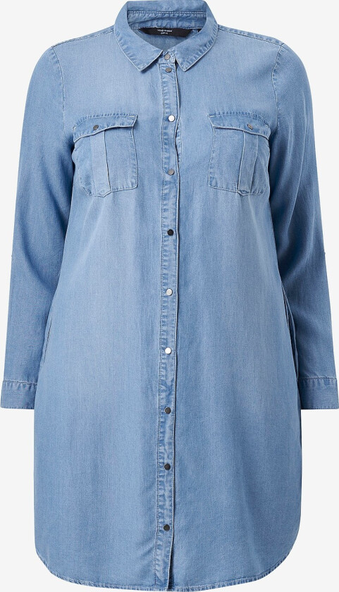 Skjortekjole vmSila LS Short Dress Mix GA Curve - Blå