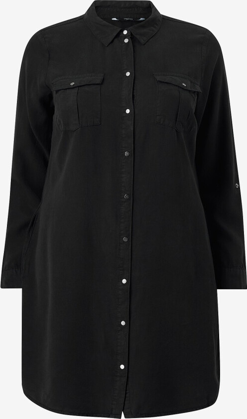 Skjortekjole vmSila LS Short Dress Mix GA Curve - Svart