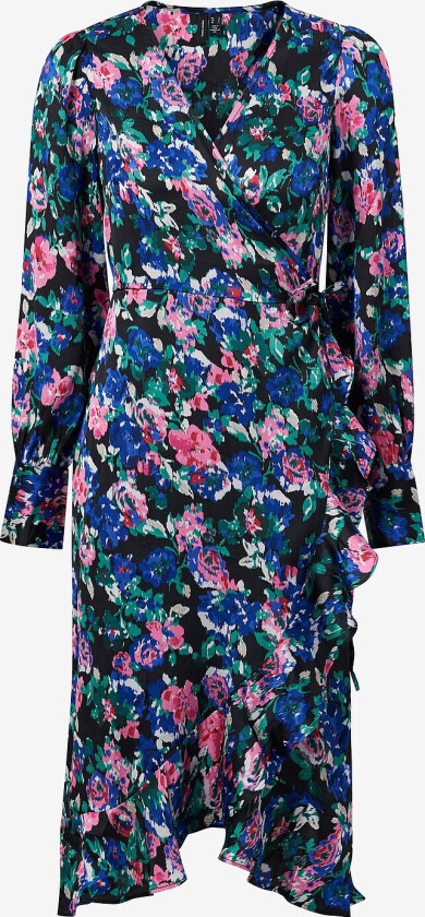 Omslagskjole vmNura L/S Wrap Dress Wvn Btq - Svart