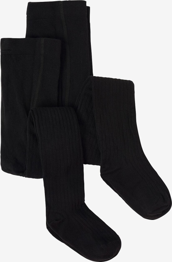 Strømpebukse nknPantyhose Rib 2-pk - Svart