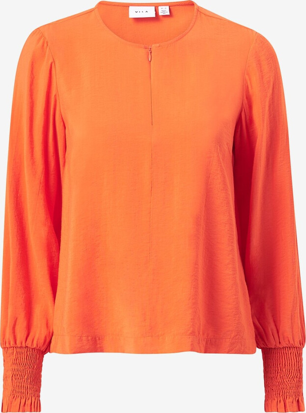 Topp viBalina O-neck L/S Zipper Top - Orange