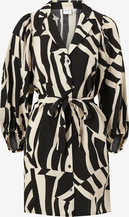 Skjortekjole viDogma Uma V-neck 3/4 Shirt Dress - Svart