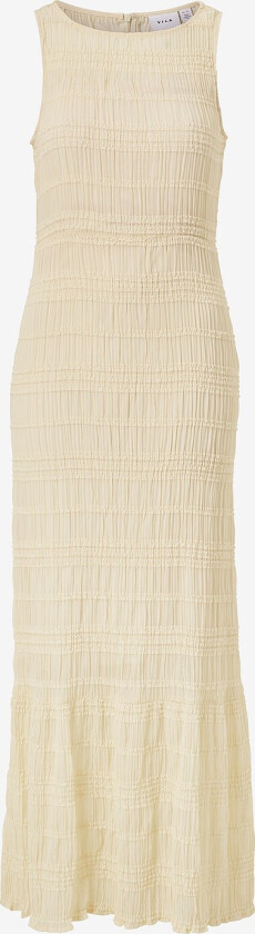 Maxikjole viHilma Highneck S/L Maxi Dress - Beige