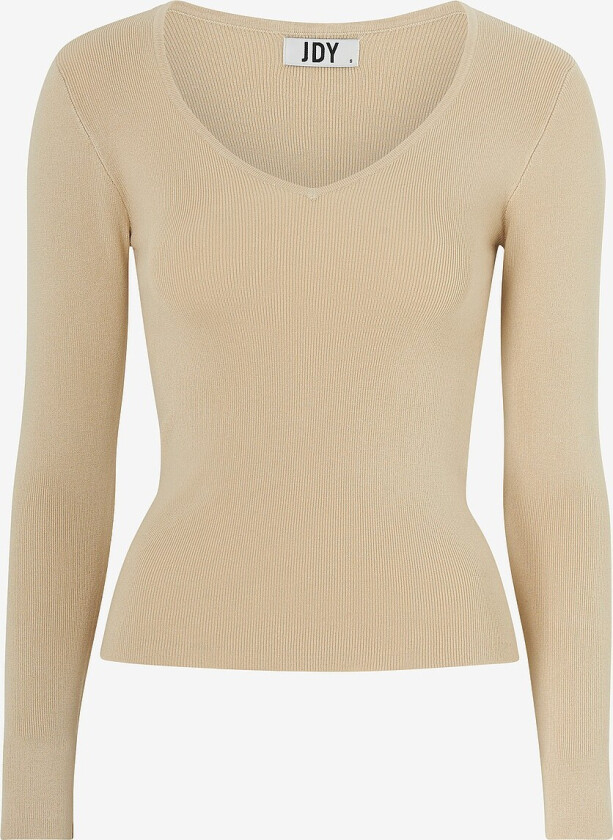 Topp jdyCirkeline Life L/S Heart Pullover - Beige