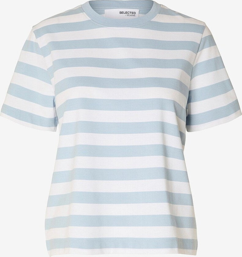 Topp slfEssential SS Striped Boxy Tee - Blå