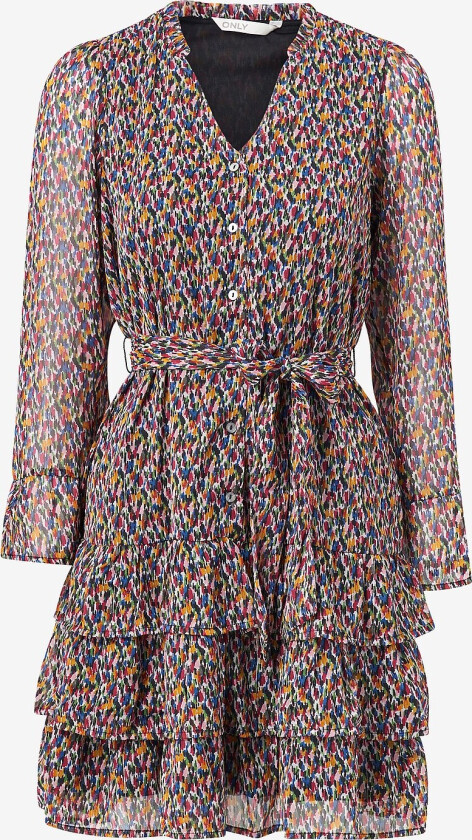 Kjole onlMila Lurex 7/8 Ruffle Dress - Flerfarget
