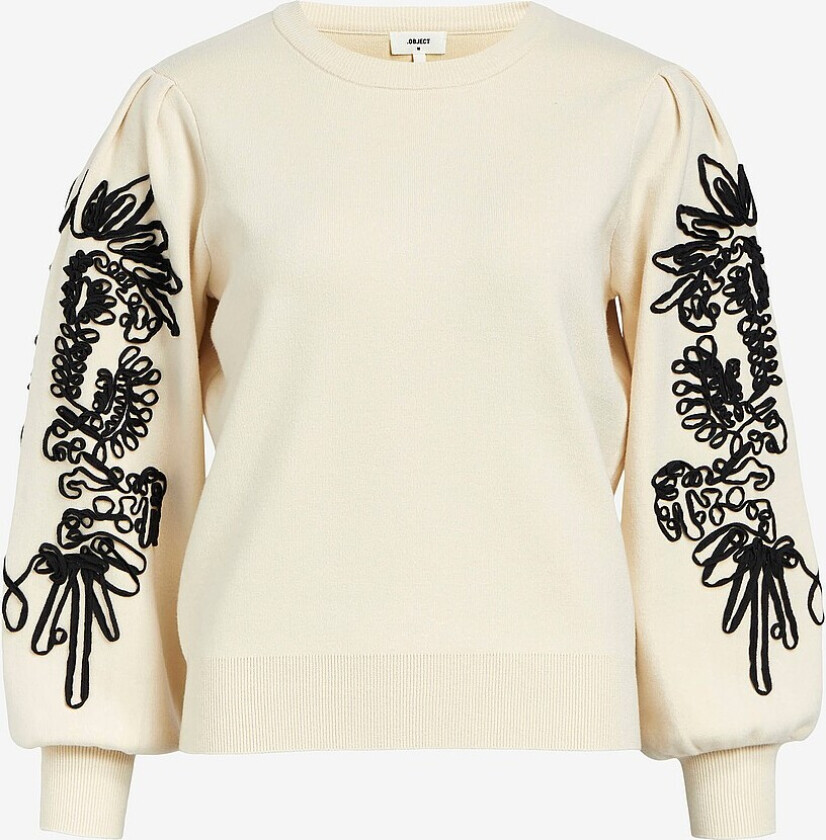 Genser objJoana L/S Knit Pullover 123 - Grå