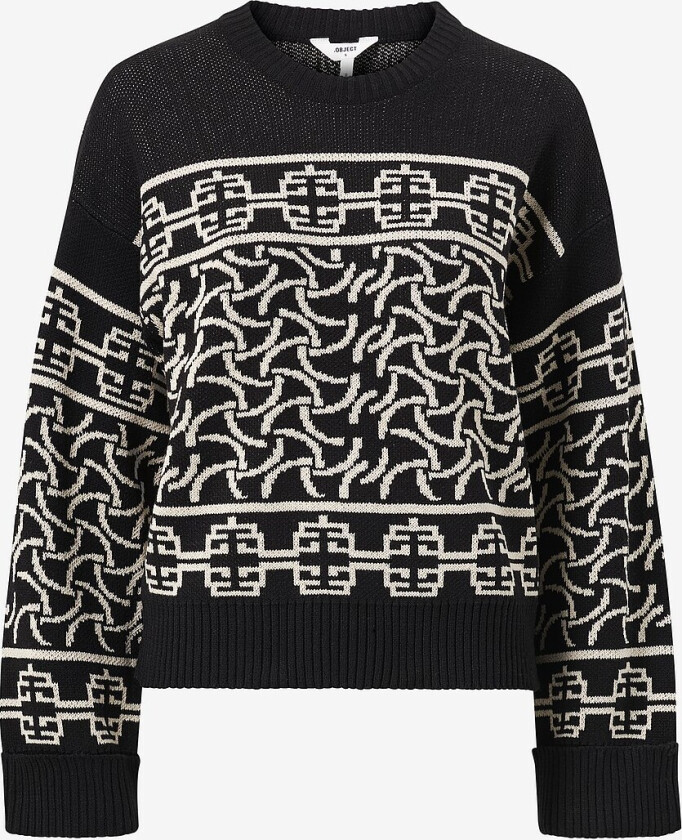 Genser objBerty L/S Knit Pullover - Svart