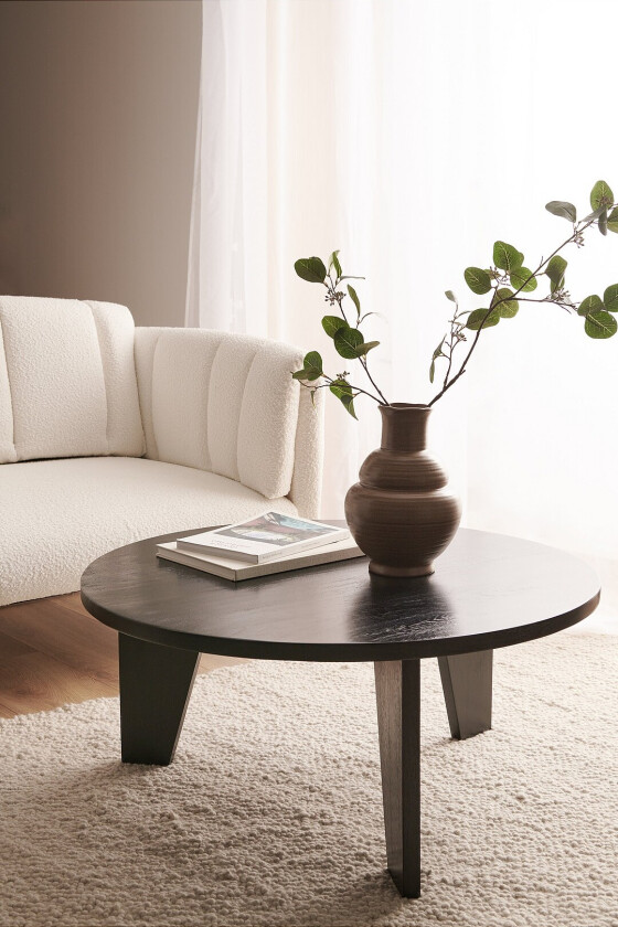 Sofabord Mokka, diameter 90 cm - Svart
