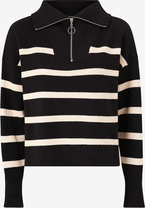 Genser vmSaba Stripe LS Highneck Blouse - Svart