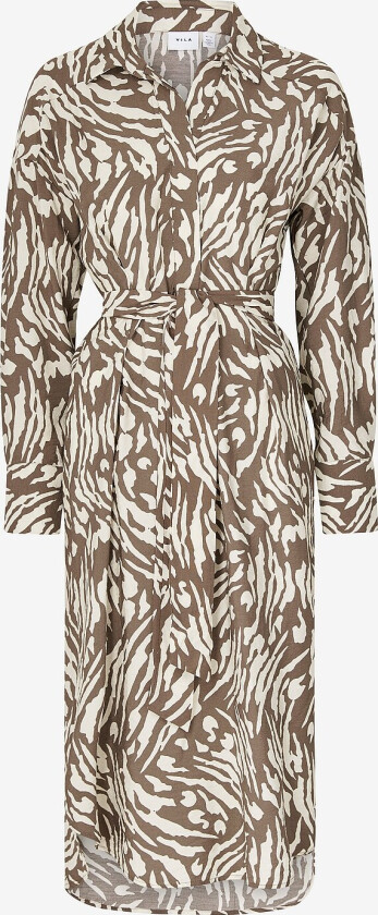 Skjortekjole viDogma Jade L/S Mid Calf Shirt Dress - Brun