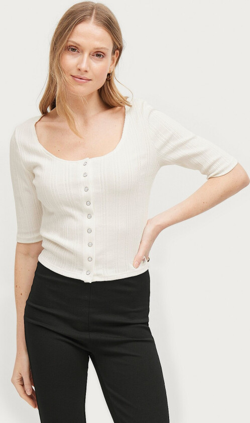 Topp Dry Goods Pointelle Top - Beige