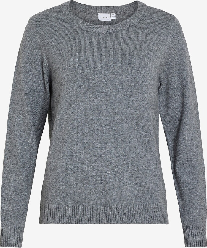 Pullover viRil L/s O-neck Knit Top - Grå