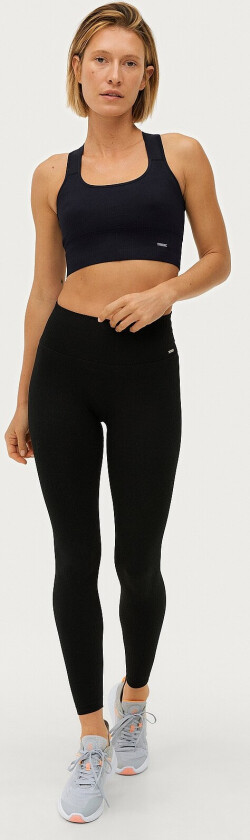 Ribbed Seamless Tights - Svart